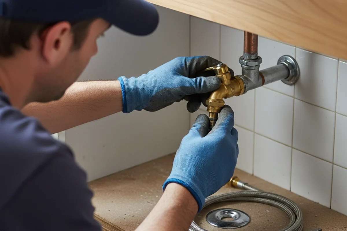 Shutoff valve and fitting work during Burst Pipe Repair in Ringwood